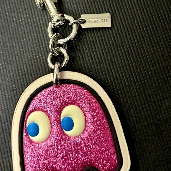 COACH MS PAC-MAN PINKY GHOST KEYCHAIN - Picture 3 of 8
